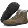 Mishansha Scarpe Invernali Barefoot Uomo Donna Stivali Neve Comode Caldo Stivaletti Inverno Antiscivolo Flessibile Scarponcini con Imbottitura Calda, Marrone Caffè 48EU