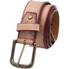 Zerimar Cintura da uomo in pelle di vacchetta Larghezza 39 mm - Cintura in pelle da uomo - Cintura da uomo con fibbia - Cintura in pelle - Cintura da uomo - Colore Naturale - Taglia 110