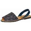 C.Ortuño Avarcas - Sandali da donna in vero cuoio estivi, espadrillas Menorquinas, sandali con zeppa Menorca (Blu scuro, sistema di numerazione delle taglie EU, per adulti, numerico, M, 39)