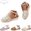 Generic Espadrilles con punta chiusa per donne, piattaforma ortopedica, con zeppa in stile boho, larghezza ampia, con cinturino alla caviglia regolabile, perfette per la spiaggia, matrimoni e vacanze, sandali