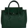 FrasiBags Borsa a Mano Rigida, Borsa da Donna in Pelle Saffiano, Borsa in Pelle con Tracolla Removibile, Borsa Donna in Pelle, Borsa Grande, Borsa in Pelle Vera Made in Italy (Verde)