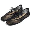 GHTRHSB Ballerine da donna in pizzo ricamate floreali Mary Jane eleganti fiocco punta quadrata scarpe basse leggere traspiranti comode casual scarpe da lavoro per donna