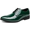Ninepointninetynine Abito Oxford Scarpe Formali da Uomo Stringate Brogue Scarpe Derby in Pelle Sintetica con Punta a Punta Suola in Gomma Antiscivolo Tacco Largo da Sposa (Color : Verde, Size : 46 E