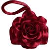 BABEYOND Pochette da donna - Borsa da sera in raso a forma di fiore, elegante borsetta da polso per feste, uso quotidiano e matrimonio, Rosso