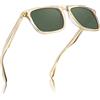 Carfia Occhiali da Sole Polarizzati Retrò da Uomo Protezione UV 400 Montatura Rettangolare in Acetato Design di Marca alla Moda CA53572