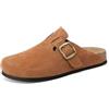QUEEN HELENA Sabot Scamosciati Sandali Chiusi Donna X30-210 (Cuoio, Sistema Taglie Calzature EU, Adulto, Donna, Numero, Media, 39)
