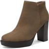 QUEEN HELENA Tronchetti con Tacco Alto Stivaletti Casual Donna X27-122 (Khaki, Sistema Taglie Calzature EU, Adulto, Donna, Numero, Media, 39)