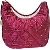 Laura Biagiotti Borsa a Spalla Sacca Mezzaluna Trapuntata con Borchie e Catena, Tessuto Rasato, Accessori Oro, Dimensioni 38x28x10 cm Linea Redrik Art. 255-4