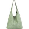 Modarno Borsa a tracolla da donna in pelle scamosciata pochette, borsa a tracolla, shopper, da donna, in vera pelle (Verde Acqua Chiaro)