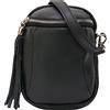 SH Leder Emma G328 - Borsa a tracolla da donna, in vera pelle, regolabile fino a 6,9 pollici, 14 x 19,5 cm, Nero , Small