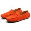 LZQpearl Mocassini Penny da Uomo, Scarpe Basse da Uomo in Pelle Scamosciata, Slip on Boat Deck Casual Mocassino Pantofole per Unisex Adulti E Adolescenti (Orange,47)
