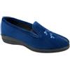 VIRGO FIRENZE Pantofole Donna Chiuse con Elastici Laterali, Ciabatte da Casa in Morbido Velluto con Suola Antiscivolo, Calzature Comode, blu, 37