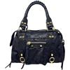 Chicca Borse Borsa a Mano con Tracolla Piccola da Donna in Pelle Opaca con Borchie (Nero)