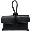 Chicca Borse Borsetta Pochette da Donna in Pelle Dollaro (Nero)