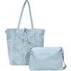 ANGELO Borsa a Spalla da Donna, Borsa Shopper Traforata Grande Capienza, Inclusa Pochette a Tracolla Regolabile, Shopping Bag Hobo in Pelle PU per Lavoro, Ufficio, Viaggio, Università (Blu)
