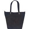 Bottega Carele Borsa donna a tracolla in vera pelle scamosciata made in Italy BC209 36m*40cm*13cm (Nero)