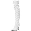 Toocool Stivali alti donna cuissardes alti sopra ginocchio effetto vinile X8248 [bianco, 39]
