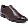 YFFUSHI Scarpe Oxford Uomo Eleganti Stringate Basse in Pelle da Ufficio Affari, Marrone Scuro, 41 EU