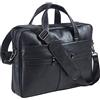 seyfocnia Borsa messenger da uomo in pelle fatta a mano per viaggi d'affari borsa per computer portatile, Nero, 17.3inch, Contemporaneo