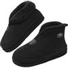 KuaiLu Pantofole Stivaletto Uomo Invernali Feltro Babbucce Peluche Calde Lana Cotta Foderata Chiuse Pantofola Stivali Pelose Pelo Slippers Comode Ciabatte Casa Antiscivolo Suola Tutto Nero 47