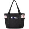 Outplea 16L Borsa Tote Bag Piccolo Donna, Borsa Lavoro Multitasche per 15.6 Laptop, Borse Università Modo, Borse Tracolla Leggera per Ufficio Viaggio Shopping, Nero