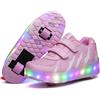 ENEN 2 in 1 Pattini a Rotelle Scarpe per Bambina e Bambino, Scarpe con 4 Ruote per Ragazze e Ragazzi Scarpe da Skateboard con Ruote Sportive da Esterno