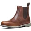 SL-Saint Uomo Fatti a Mano Stivali Chelsea Classici In Vera Pelle di Mucca Scivolare Sulla Moda (Marrone Pelle, Adulto, Uomo, 42, Numero, Sistema Taglie Calzature EU, Larga)