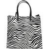 FrasiBags Borsa Shopping a Mano in Cavallino Animalier, Borsa Donna, Borsa in Pelle Donna, Borsa Shopper Donna Made in Italy (Zebrato)