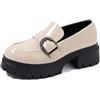 QUEEN HELENA Mocassini con Fibbia Casual Eleganti con Plateau Francesine con Tacco Donna X29-68