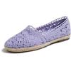 Feversole Round Toe Lace Ballet Crochet Flats,Scarpe comode e Traspiranti da Donna all'Uncinetto Lilla - Maglia all'Uncinetto Juta 40 EU