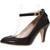 Lizoleor Mary Jane Donna Tacco A Spillo Alto Punta Decollete con Cinturino alla Caviglia Fibbie Eleganti Moda Vernice Scarpe Nero Numero 31 EU