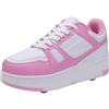 Hixingo Scarpe con Rotelle per Ragazzi Ragazze, Bambino 2 in 1 Scarpe da Skateboard Sneakers Sportive con Ruote Tinta Unita Scarpe Ginnastica Pattini a Rotelle