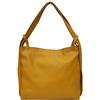 Bottega Carele Borsa Donna a spalla in vera pelle trasfomabile in zaino made in Italy (Giallo senape)