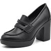 IF Fashion Scarpe Mocassini Décolleté Decollete da Donna con Tacco Largo 9cm e Plateau MP354 Nero N.39