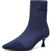 GYUBL Stivaletti Stiletto in Maglia da Donna - Slip on con Punta Chiusa e Suola in Gomma Comode Scarpe Casual Invernali,Modèle XTZ-150