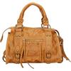 Gave Lux Borsa Donna Vera Pelle Scamosciata 25cm, Prodotto Artigianale Made in Italy, Con Manico, a Spalla o a Tracolla, GLX220609123FBG-031_CUOIO_SCURO