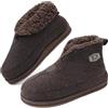 KuaiLu Pantofole Stivaletto Uomo Invernali Feltro Babbucce Peluche Calde Lana Cotta Foderata Chiuse Pantofola Stivali Pelose Pelo Slippers Comode Ciabatte Casa Antiscivolo Suola Tutto Marrone 45