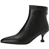JIEEME Stivali sintetici sexy con punta a spillo con tacco medio con 5 cm Easy Walking Ankle Boots for Women Big Size 35-46 T89-12, nero 2, 36 EU