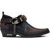 Infinity Leather Scarpe da Uomo in Vera Pelle Blu da Cowboy con Catena Cubana in Metallo Stile Winklepickers 41
