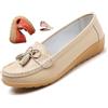 ZPLMIDE Mocassini ortopedici da donna in pelle traspirante, vestibilità larga, mocassini classici con zeppa tacco casual slip-on scarpe da trekking