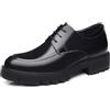 Generisch Scarpe da uomo con rialzo Scarpe in pelle Eleganti Scarpe da lavoro Classiche Oxford Scarpe Chunky Heel Scarpe formali impermeabili Scarpe stringate comode in pelle Sneakers casual, Nero , 41 EU