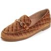 Feversole Women's Fashion Trim Deco Loafer Slippers,Pantofole Decorative alla Moda per Donna Trapuntato in Velluto Cammello 38 EU