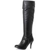 tinetill Stivali Alti Al Ginocchio Donna Stivali Classici a Spillo Tacco Lungo Tacco Alto Stivali in Pelle PU Stivali Invernali a Punta in Pelle Scamosciata Stivali Sopra Il Ginocchio Boots con Zip