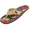 Gumbies Modello Originale | Verde/Marrone | Infradito Donna/Uomo Scarpe Infradito Sandalo, Denim Hibiscus, 45 EU