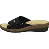 Valleverde Ciabatta in Pelle con Strappo e Sottopiede Estraibile 25501-NERO