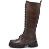 IF Fashion Scarpe Combat Anfibi Militari Stivali Alti da Donna Platform G691 marrone N.37
