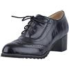 Cocey Scarpe Brogue con tacco a blocco da donna con lacci