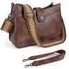 APHISON Borsa a tracolla da donna, media grandezza, borsa a tracolla con tracolla larga, borsa a tracolla in pelle vegana, 2 tracolla, tasca per carte di credito, 04-caffè