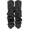 Generic Stivali Donna Alti Ginocchio Punta Tacco Spesso Moda Casual Eleganti Autunno Inverno Comodi Morbidi Avvolgente Pieghettato Avvolgenti Lavorazione Pregiata (Black-d, 40)