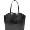 Tommy & Kate BRIELLE - Borsa a tracolla con motivo coccodrillo, borsa a tracolla staccabile, elegante e di grande capacità, da donna, in pelle PU, Nero , Large